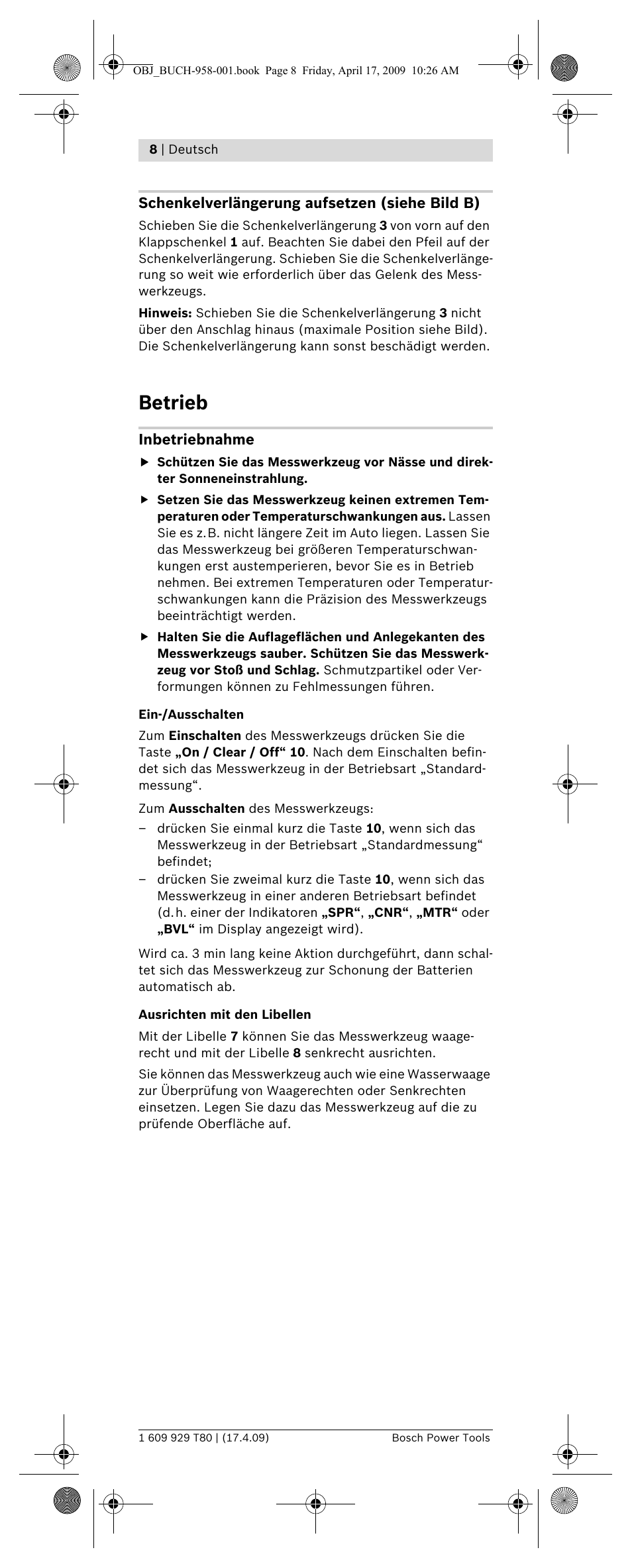 Betrieb | Bosch GAM 220 MF Professional User Manual | Page 8 / 246