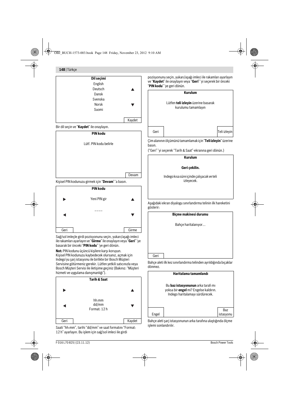 Bosch Indego User Manual | Page 148 / 309