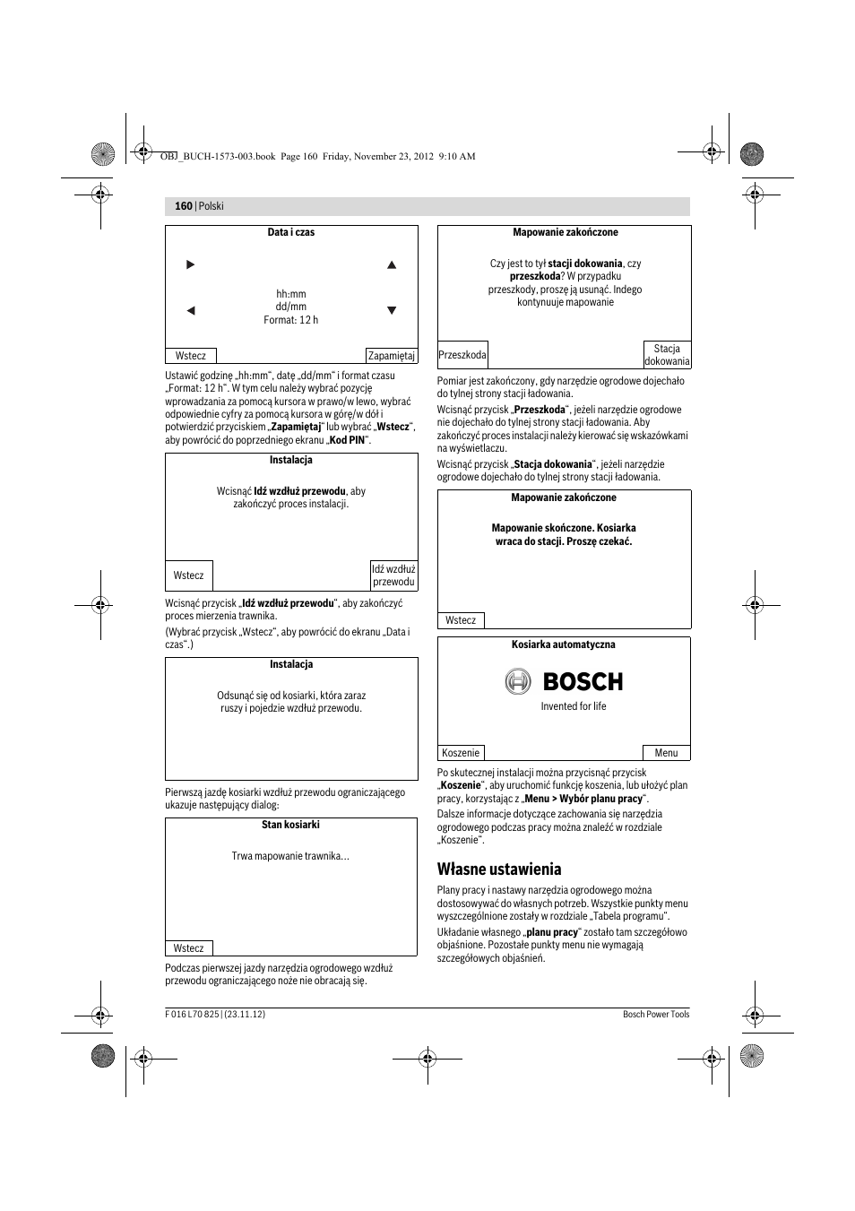 Własne ustawienia | Bosch Indego User Manual | Page 160 / 309