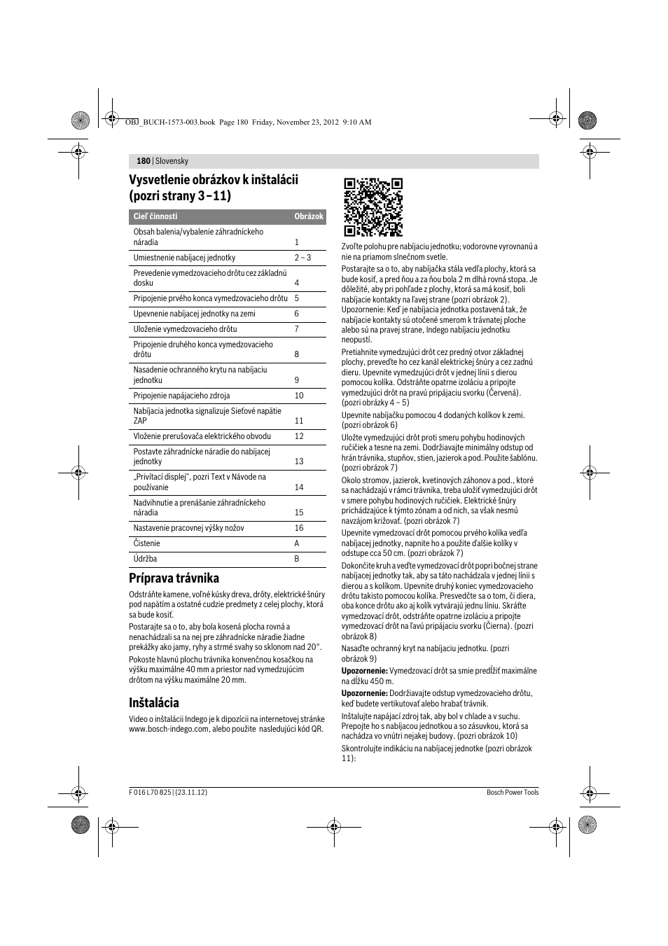 Inštalácia | Bosch Indego User Manual | Page 180 / 309