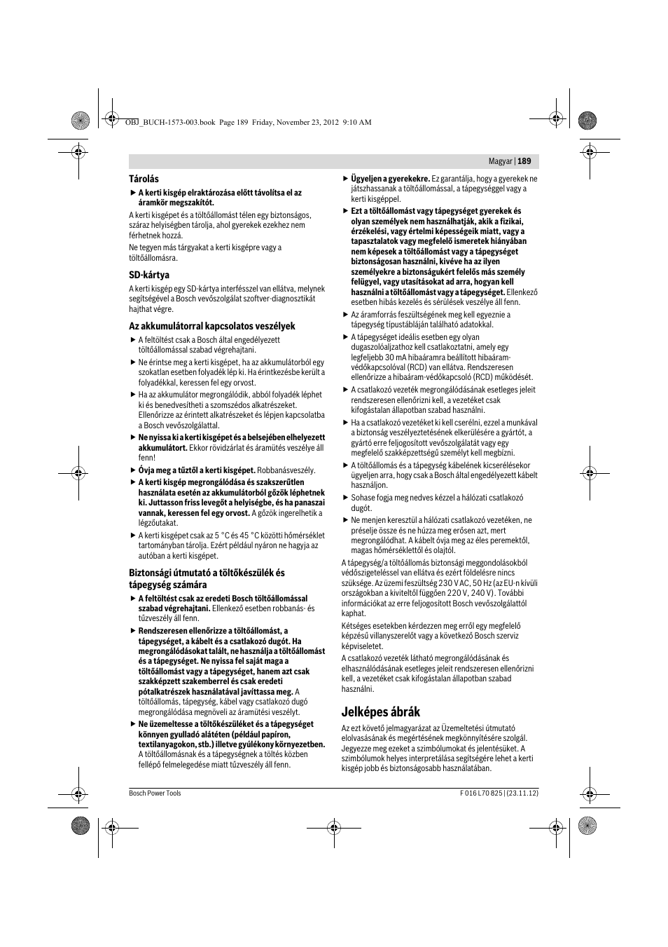 Jelképes ábrák | Bosch Indego User Manual | Page 189 / 309