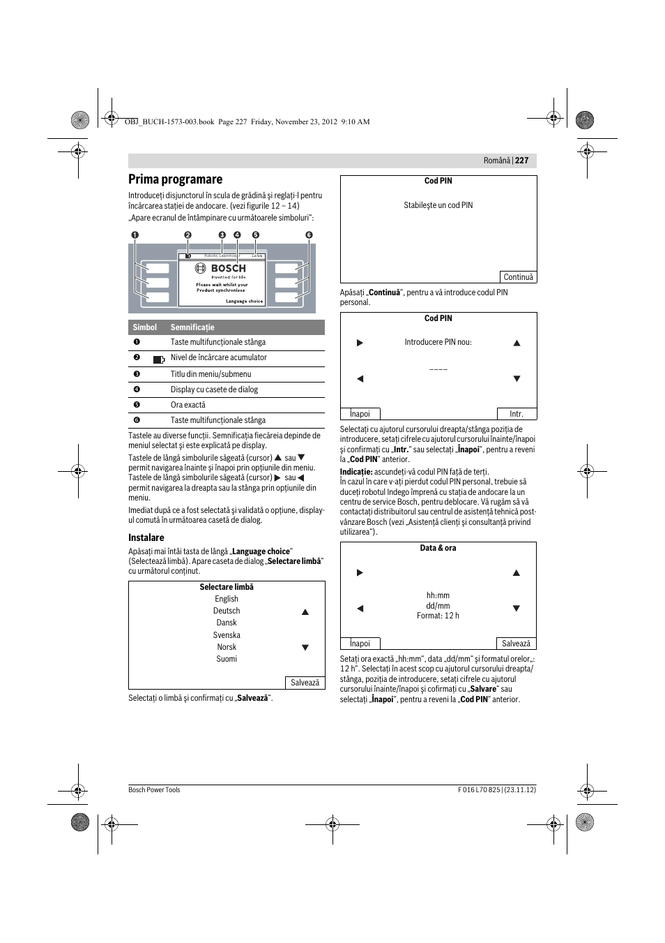 Prima programare | Bosch Indego User Manual | Page 227 / 309