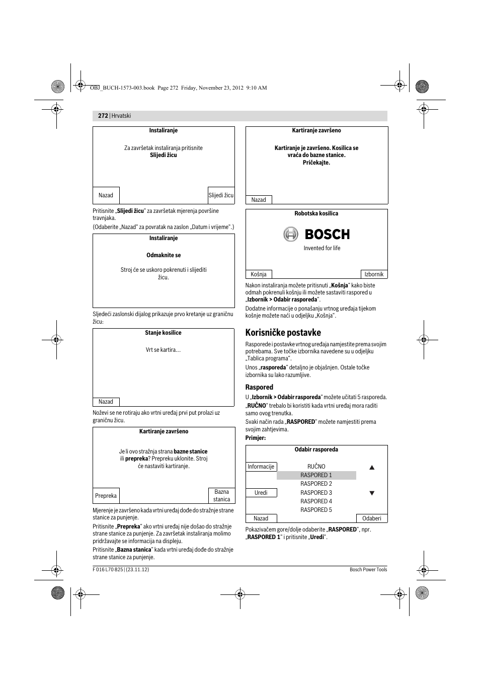 Korisničke postavke | Bosch Indego User Manual | Page 272 / 309