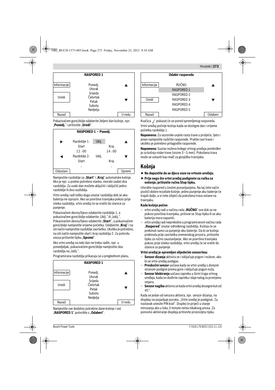 Košnja | Bosch Indego User Manual | Page 273 / 309