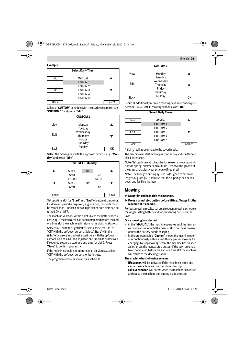 Mowing | Bosch Indego User Manual | Page 29 / 309