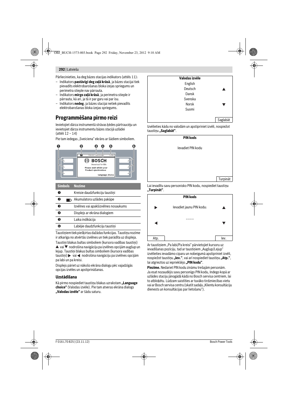 Programmēšana pirmo reizi | Bosch Indego User Manual | Page 292 / 309