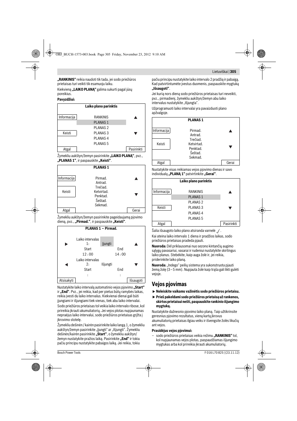 Vejos pjovimas | Bosch Indego User Manual | Page 305 / 309