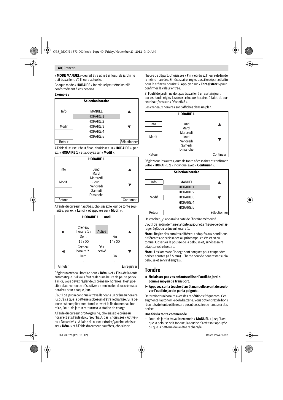 Tondre | Bosch Indego User Manual | Page 40 / 309