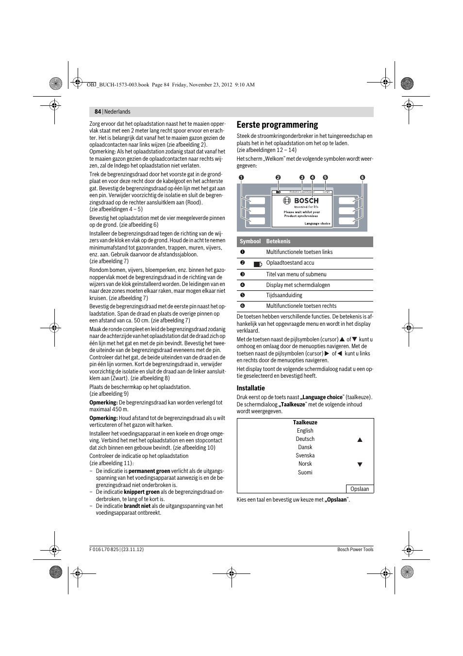 Eerste programmering | Bosch Indego User Manual | Page 84 / 309