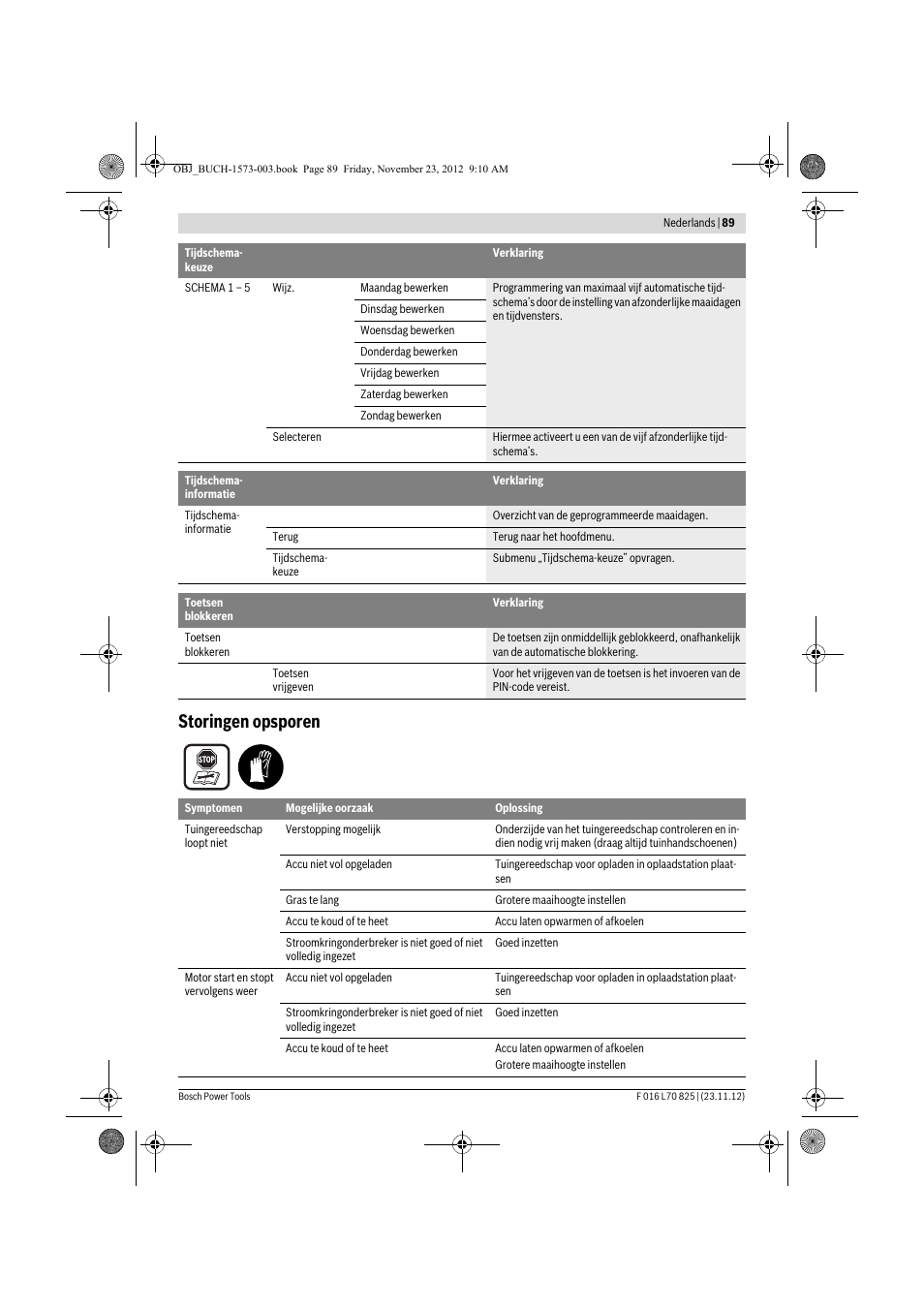 Storingen opsporen | Bosch Indego User Manual | Page 89 / 309