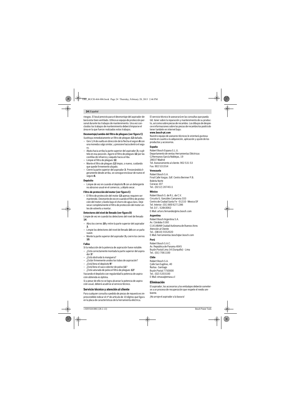 Bosch GAS 25 L SFC Professional User Manual | Page 24 / 146