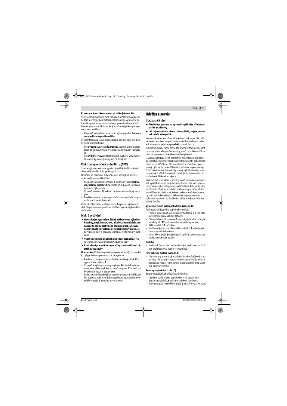 Údržba a servis | Bosch GAS 25 L SFC Professional User Manual | Page 71 / 146