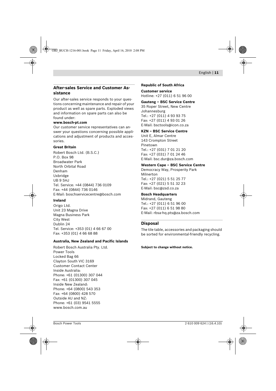 Bosch GTD 1 Professional User Manual | Page 11 / 65