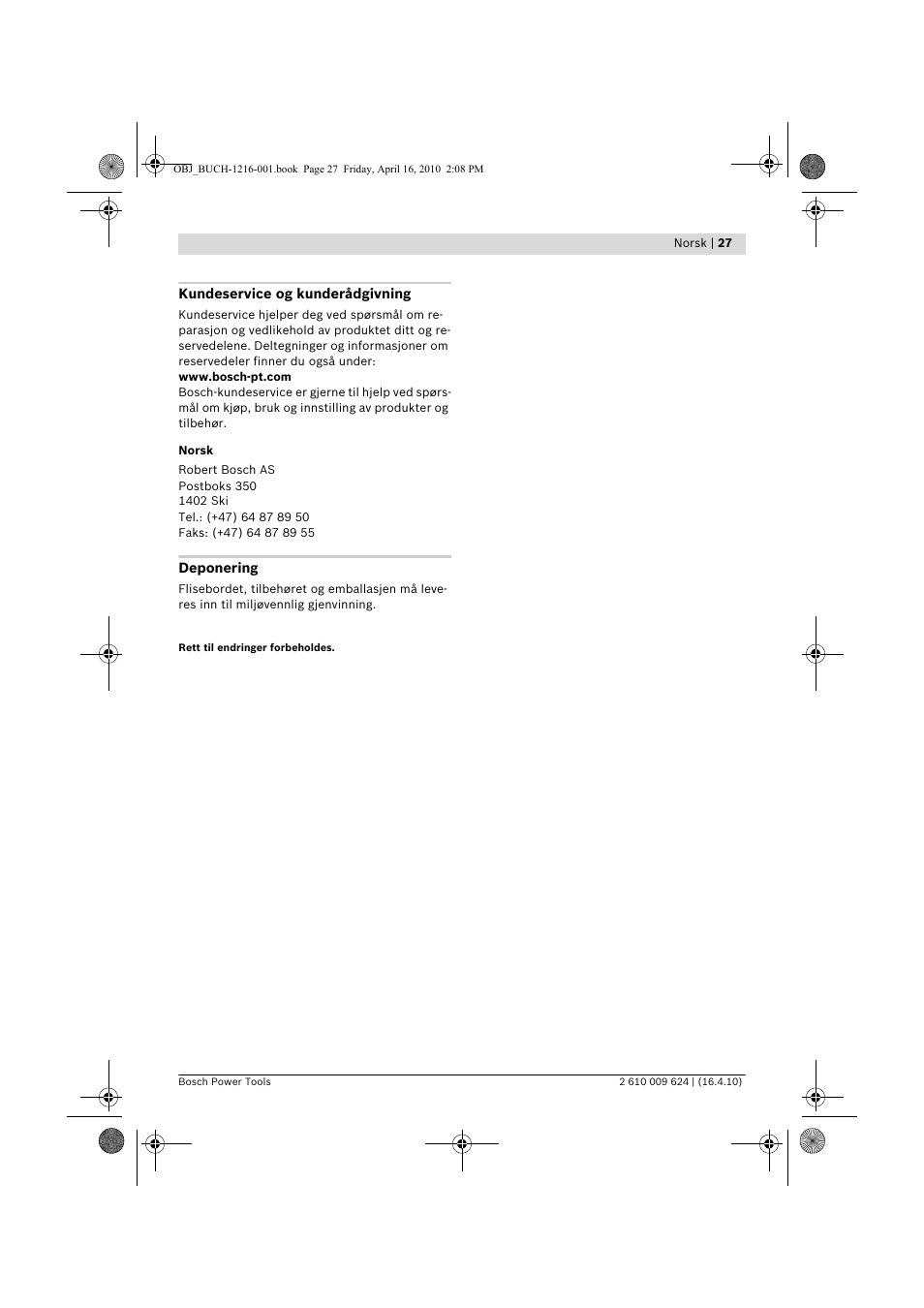 Bosch GTD 1 Professional User Manual | Page 27 / 65