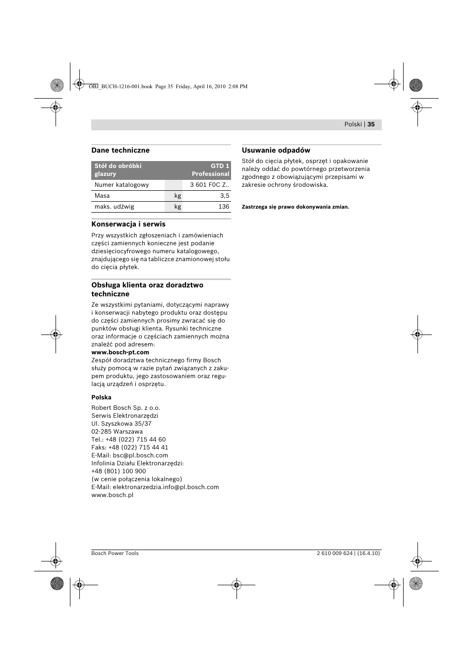 Bosch GTD 1 Professional User Manual | Page 35 / 65