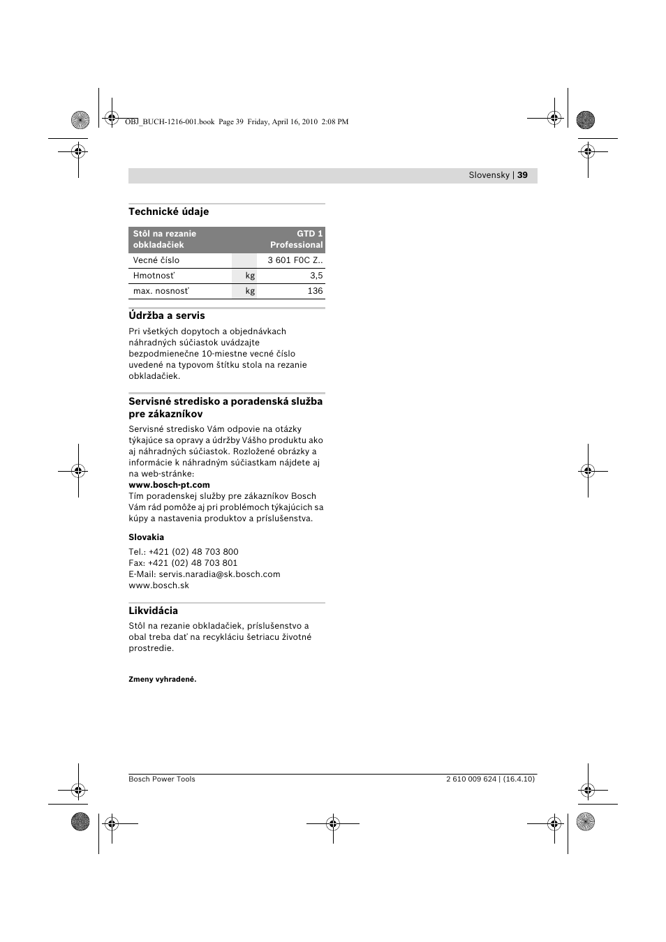 Bosch GTD 1 Professional User Manual | Page 39 / 65