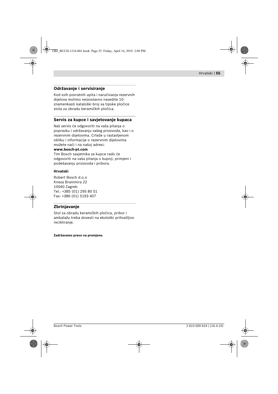 Bosch GTD 1 Professional User Manual | Page 55 / 65