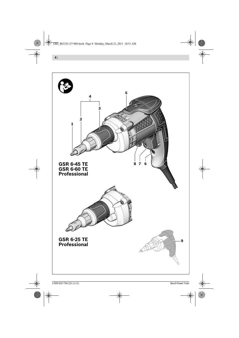 Bosch GSR 6-60 TE Professional User Manual | Page 4 / 119