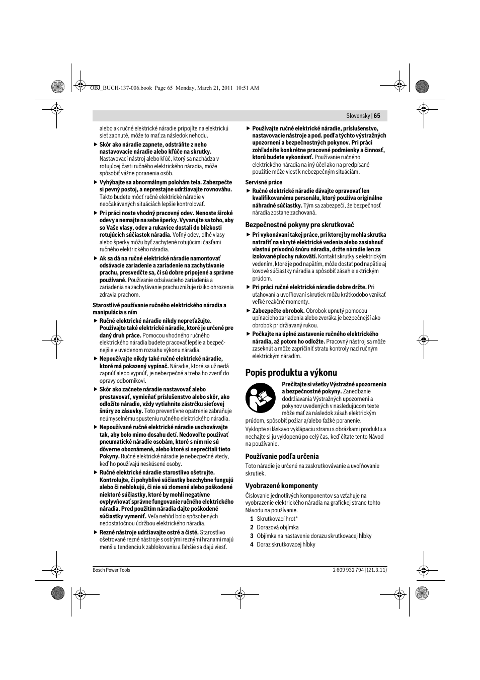 Popis produktu a výkonu | Bosch GSR 6-60 TE Professional User Manual | Page 65 / 119