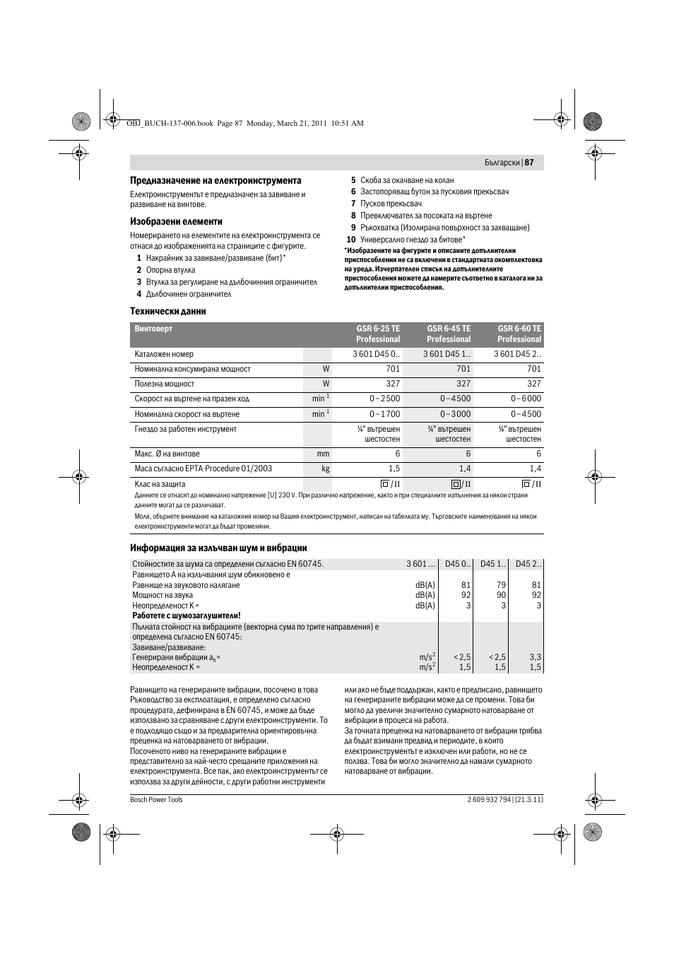 Bosch GSR 6-60 TE Professional User Manual | Page 87 / 119