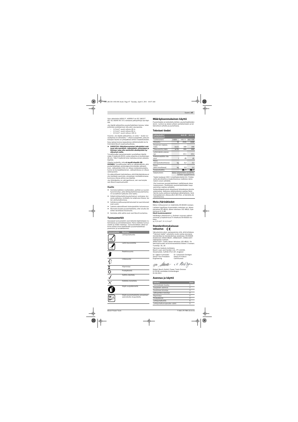 Bosch ALS 25 User Manual | Page 47 / 107