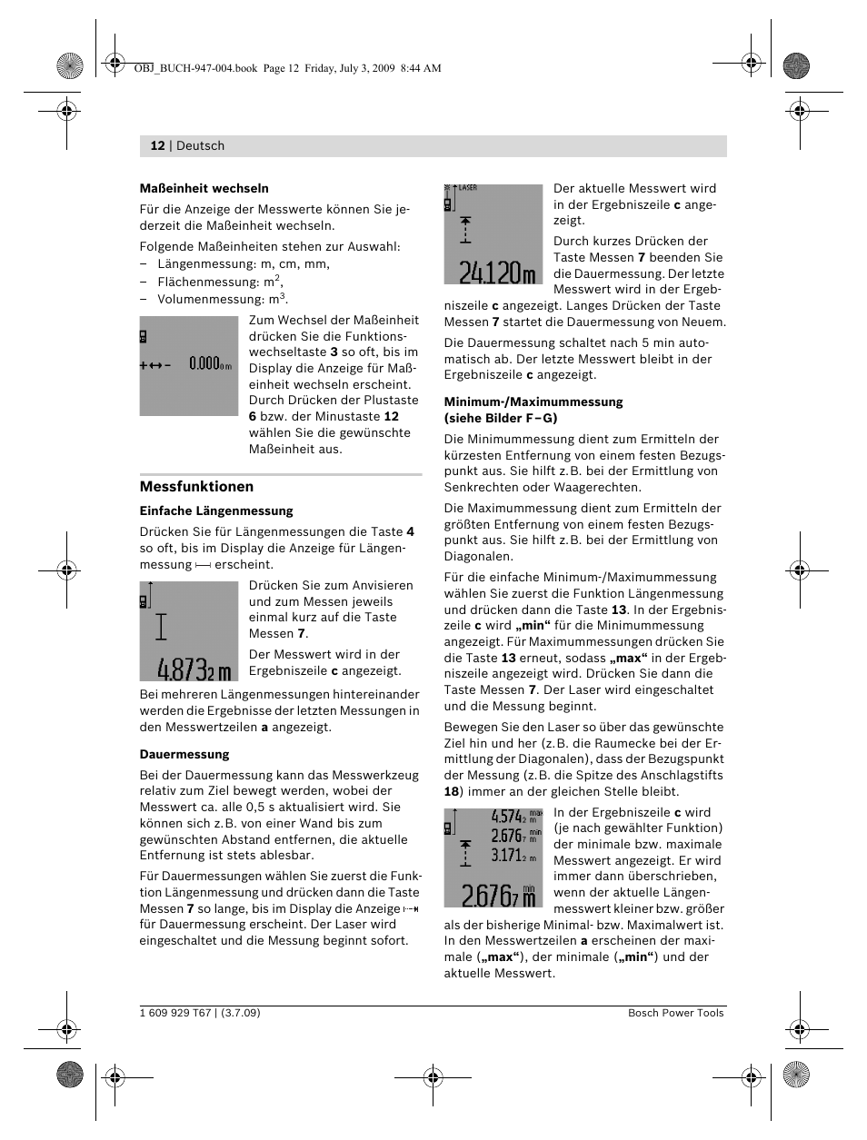 Bosch GLM 150 Professional User Manual | Page 12 / 440