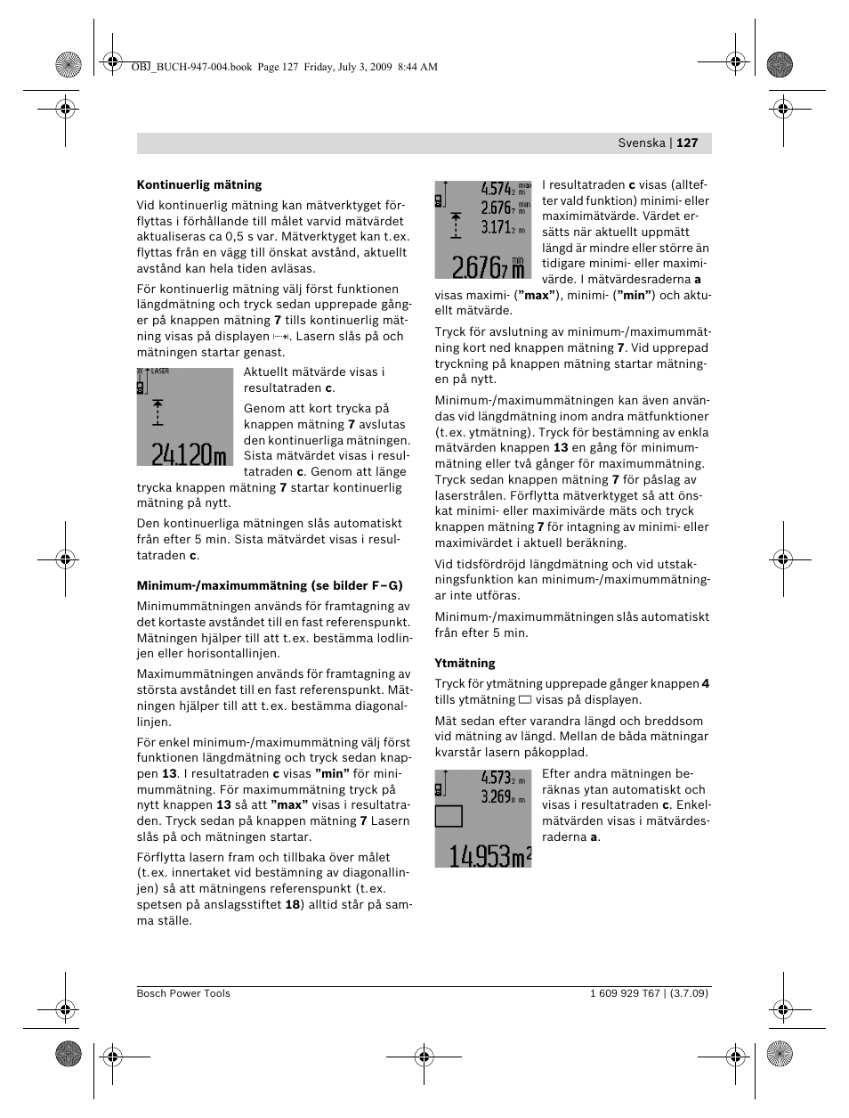 Bosch GLM 150 Professional User Manual | Page 127 / 440