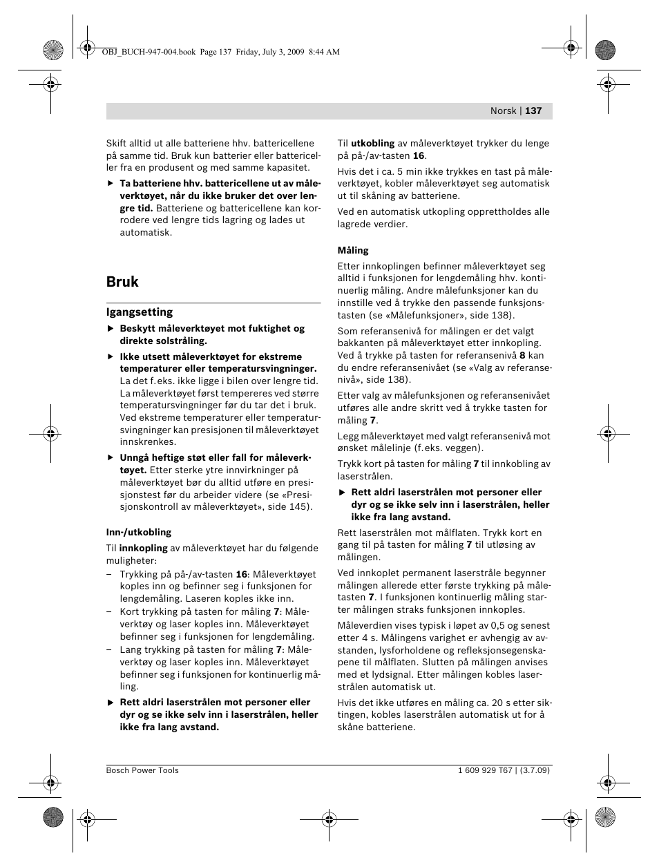 Bruk | Bosch GLM 150 Professional User Manual | Page 137 / 440