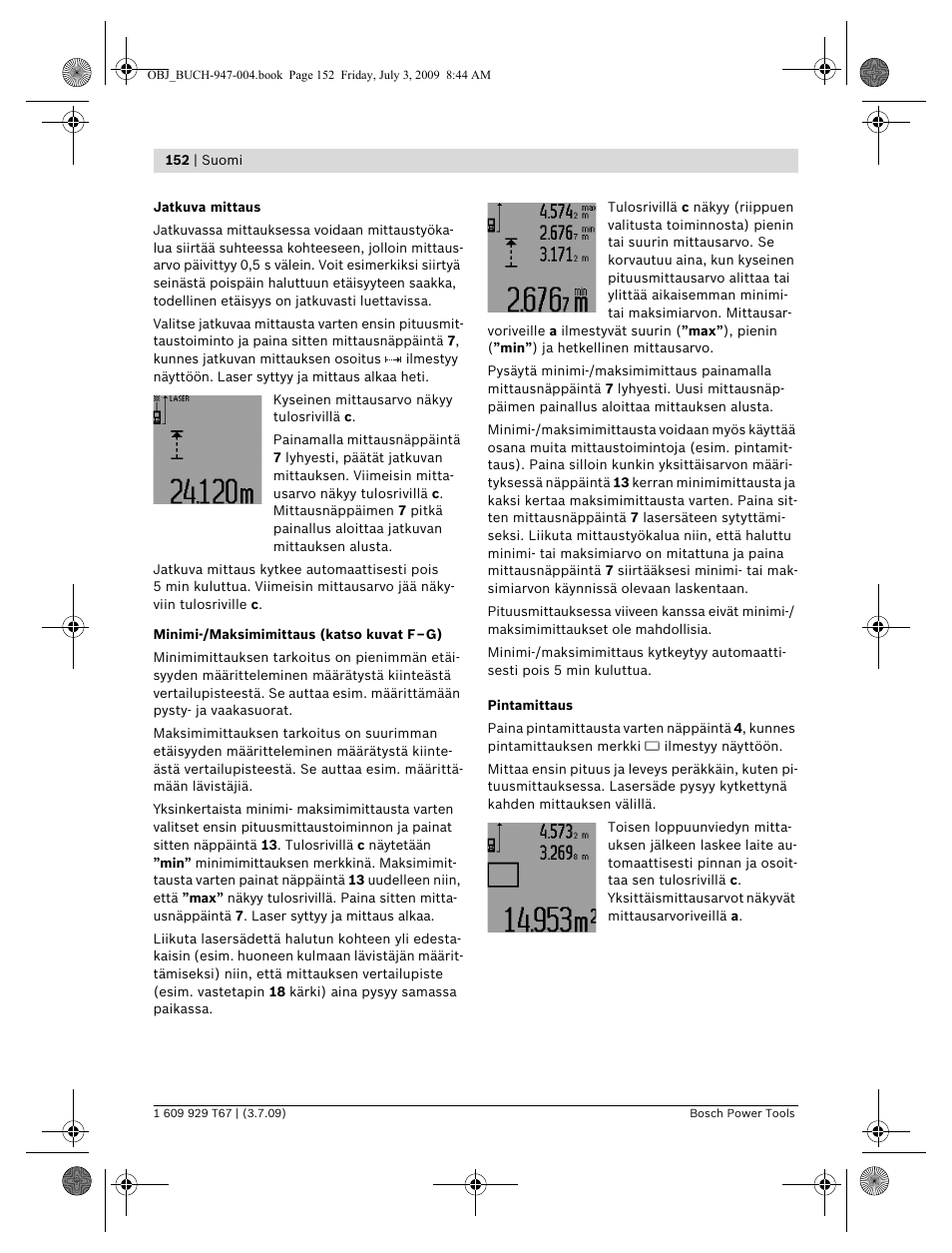 Bosch GLM 150 Professional User Manual | Page 152 / 440