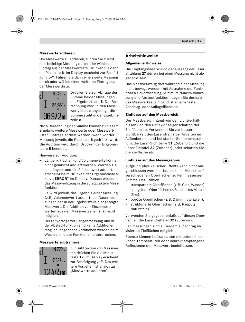 Bosch GLM 150 Professional User Manual | Page 17 / 440