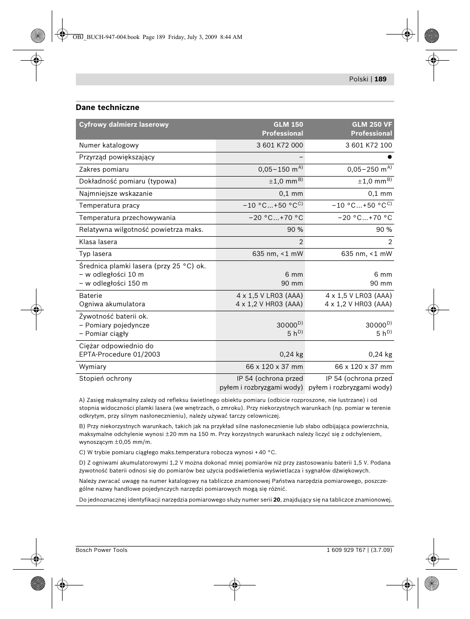 Bosch GLM 150 Professional User Manual | Page 189 / 440
