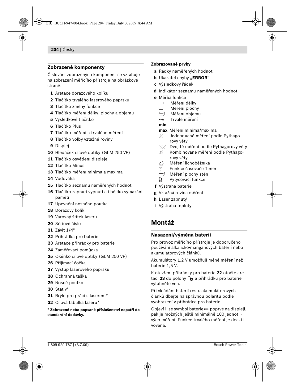 Montáž | Bosch GLM 150 Professional User Manual | Page 204 / 440