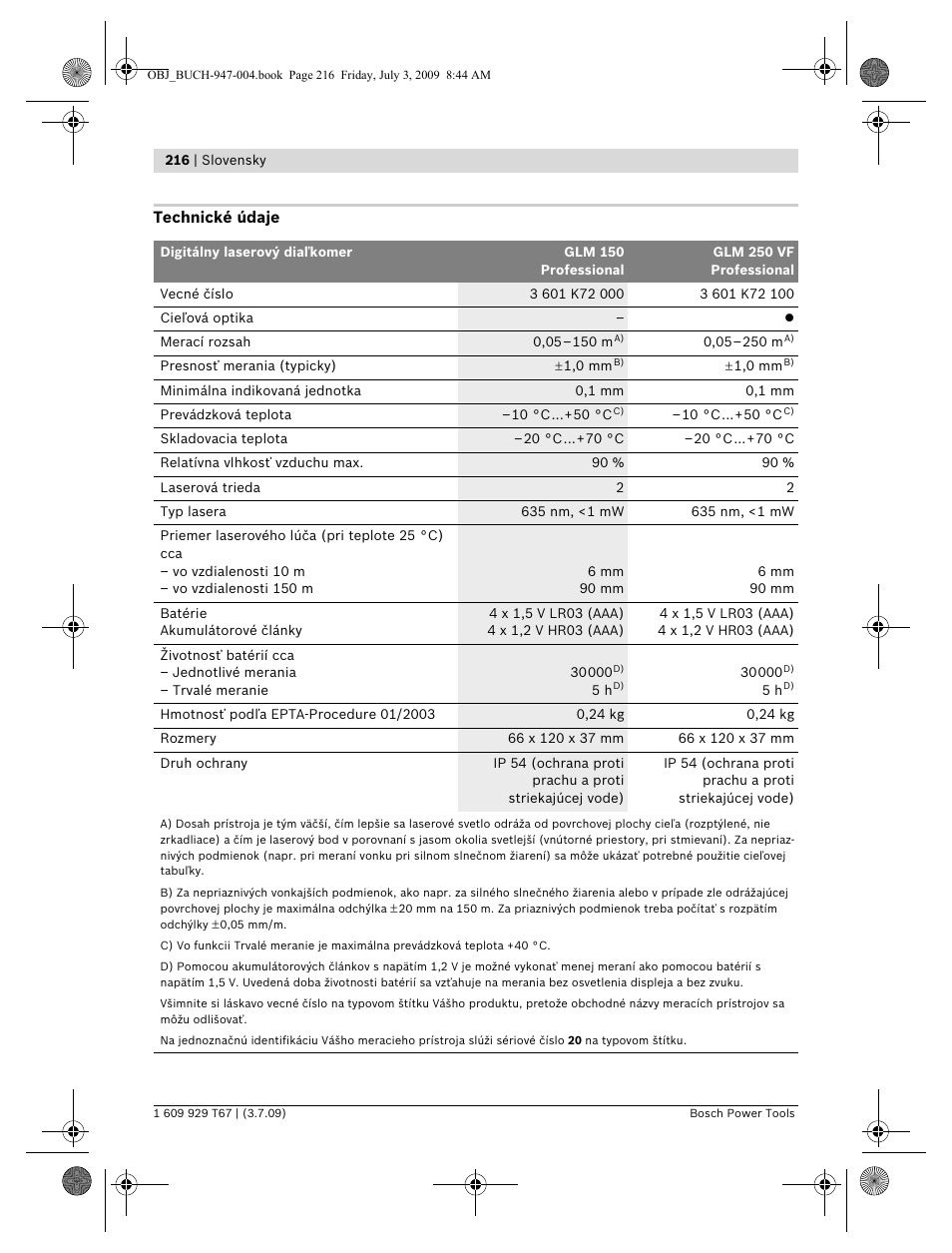 Bosch GLM 150 Professional User Manual | Page 216 / 440