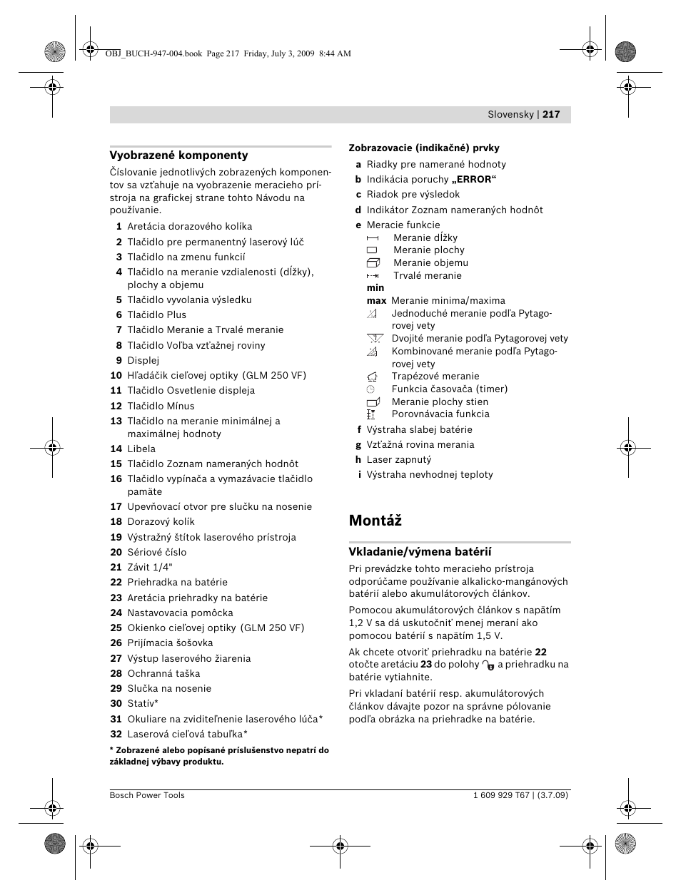 Montáž | Bosch GLM 150 Professional User Manual | Page 217 / 440