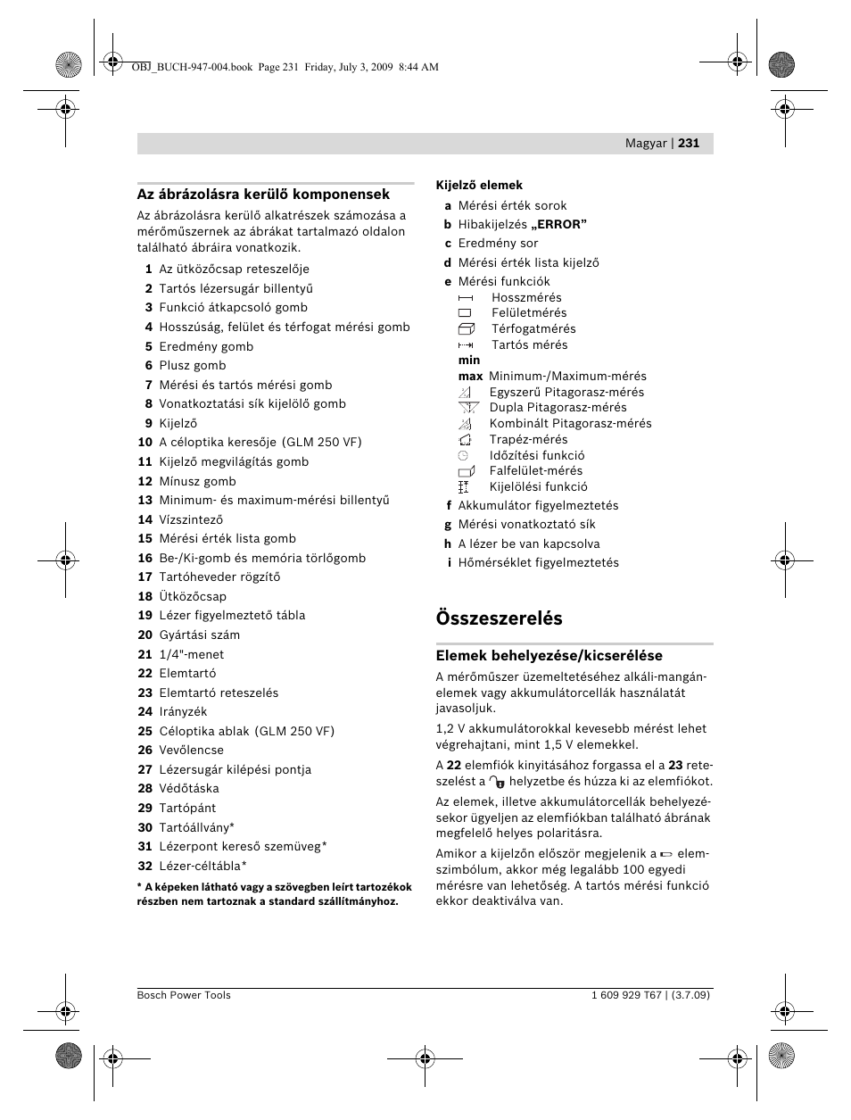Összeszerelés | Bosch GLM 150 Professional User Manual | Page 231 / 440
