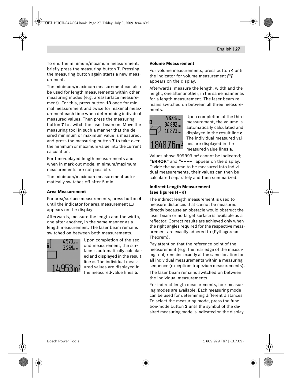 Bosch GLM 150 Professional User Manual | Page 27 / 440
