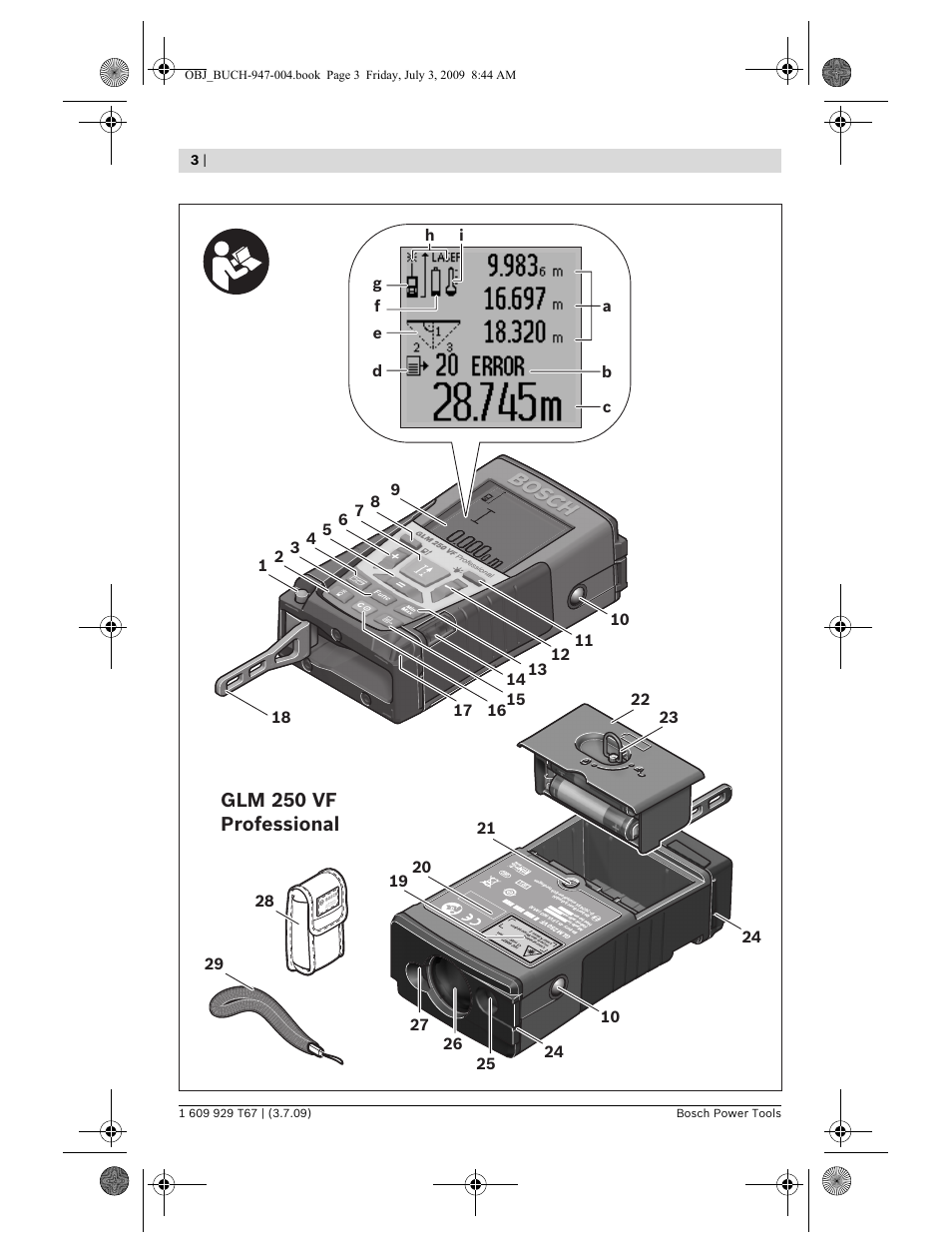Glm 250 vf professional | Bosch GLM 150 Professional User Manual | Page 3 / 440