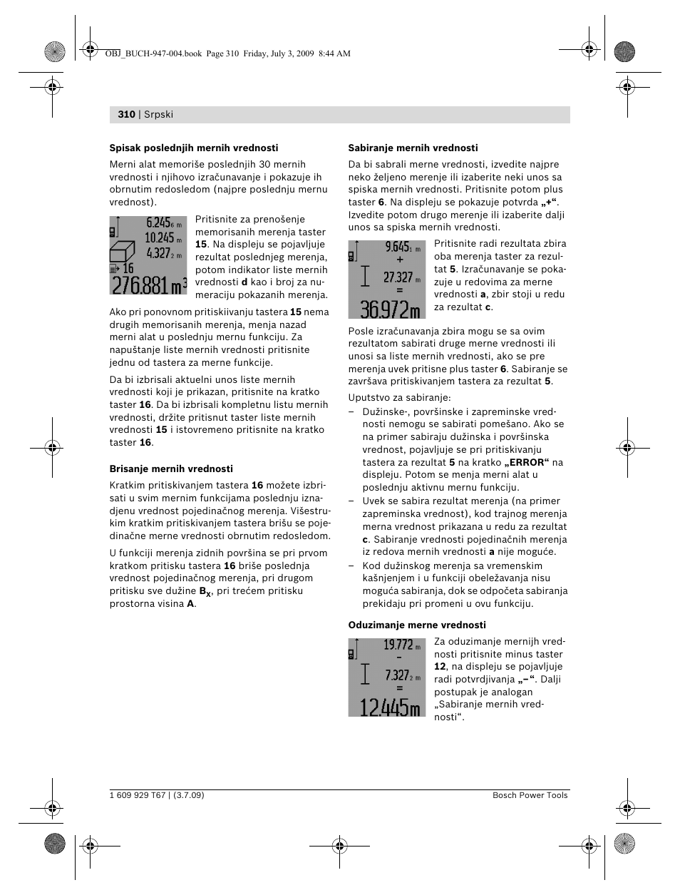 Bosch GLM 150 Professional User Manual | Page 310 / 440