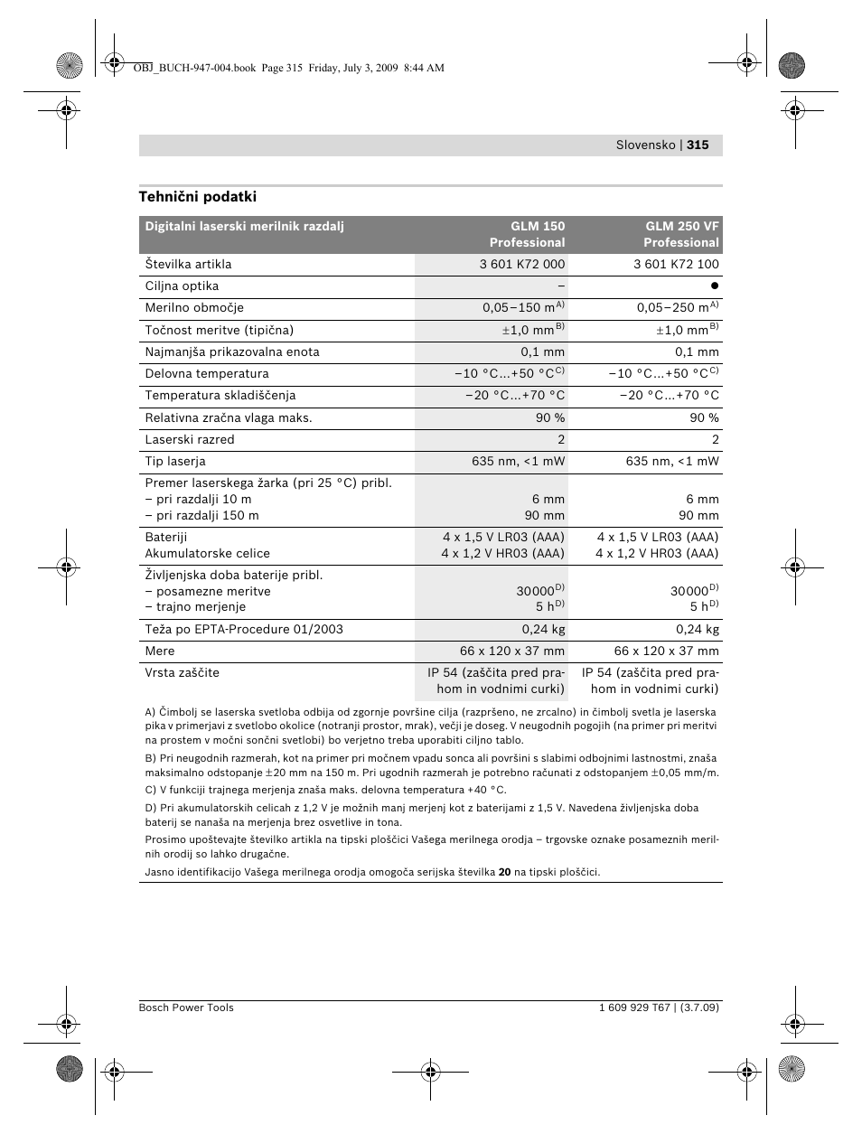Bosch GLM 150 Professional User Manual | Page 315 / 440
