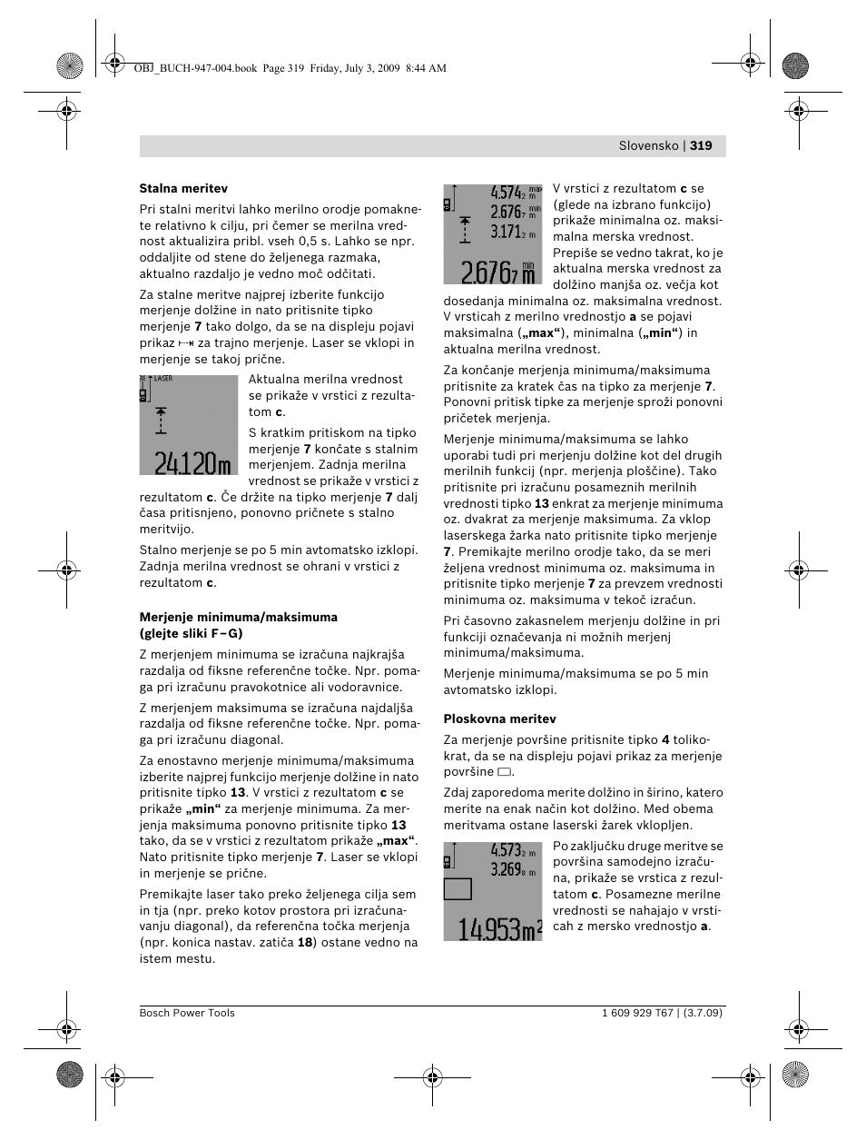Bosch GLM 150 Professional User Manual | Page 319 / 440
