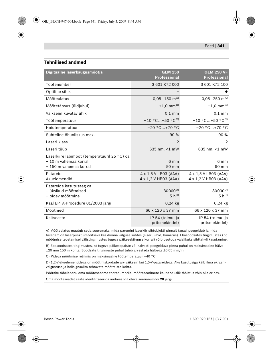 Bosch GLM 150 Professional User Manual | Page 341 / 440