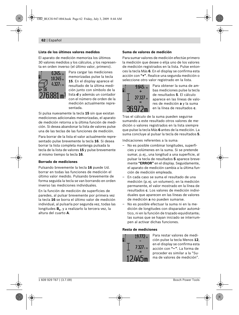 Bosch GLM 150 Professional User Manual | Page 62 / 440