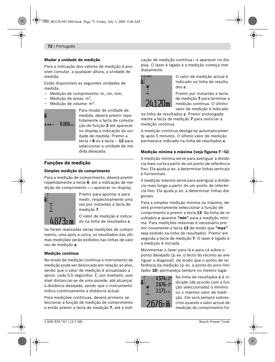 Bosch GLM 150 Professional User Manual | Page 72 / 440