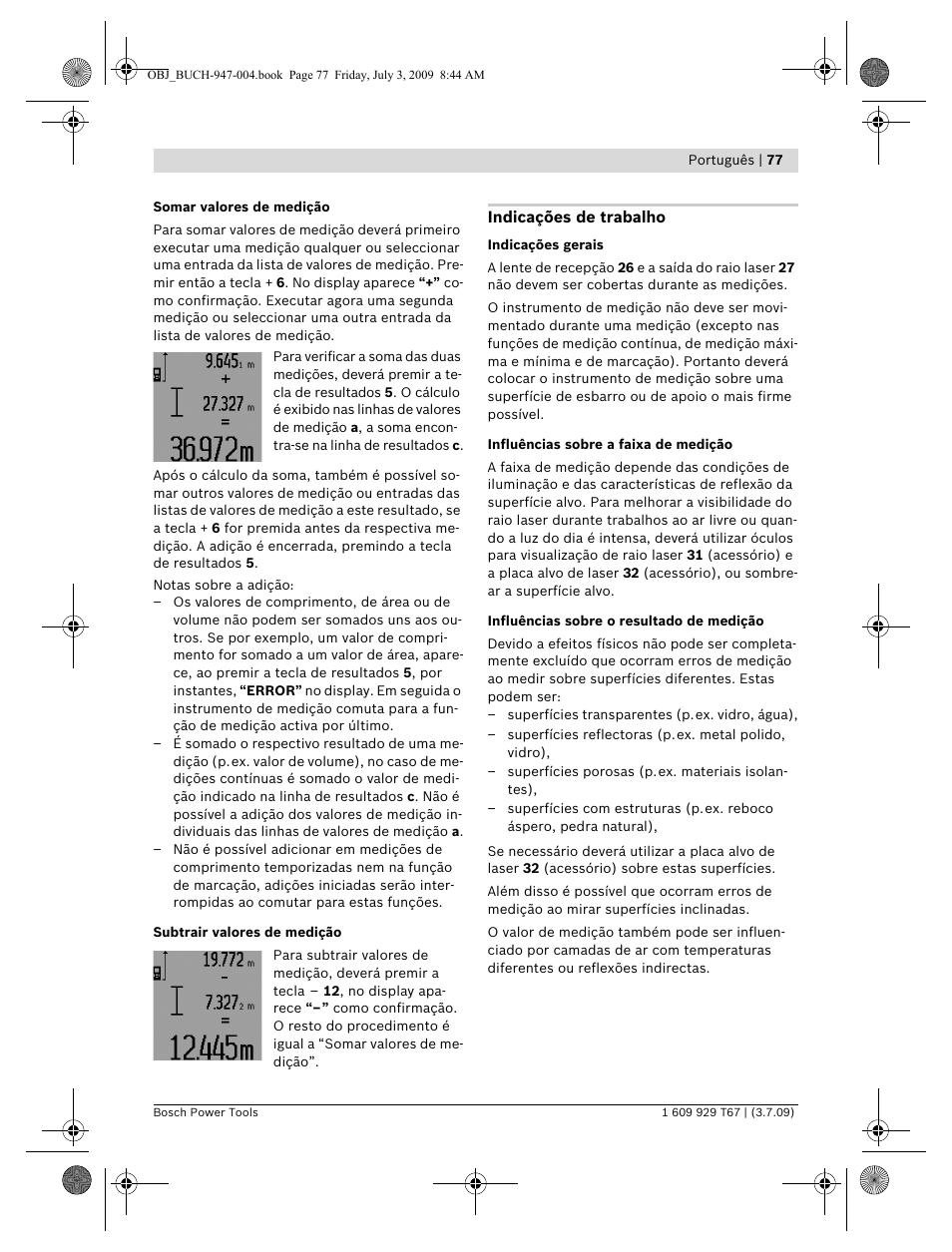 Bosch GLM 150 Professional User Manual | Page 77 / 440