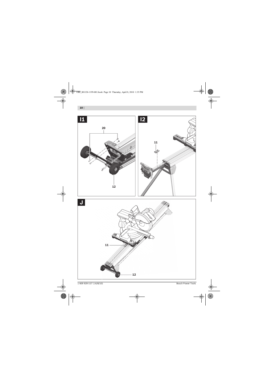 I1 i2 j | Bosch GTA 3800 Professional User Manual | Page 10 / 171