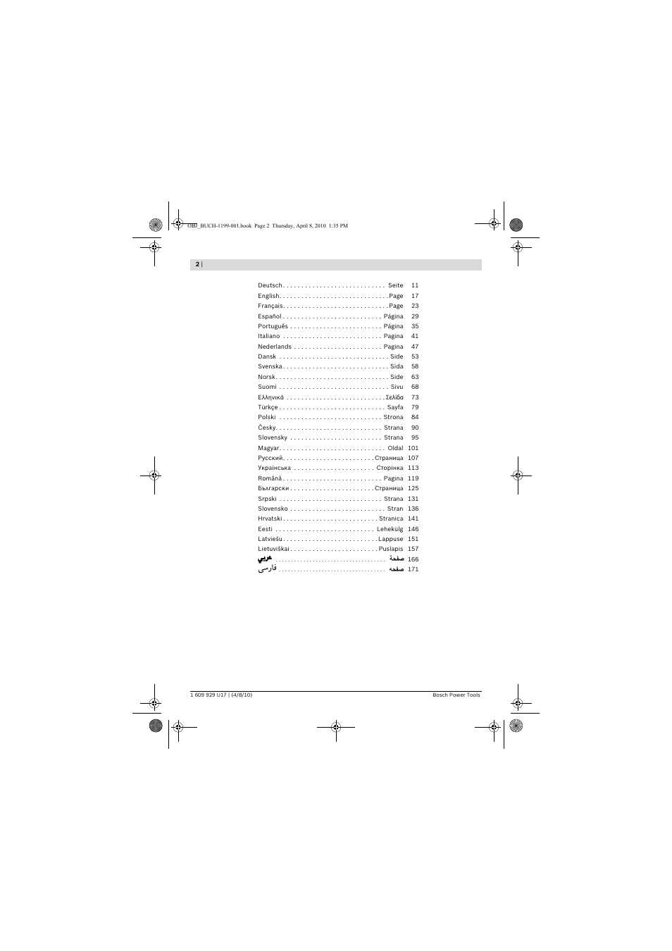 Vý—u | Bosch GTA 3800 Professional User Manual | Page 2 / 171