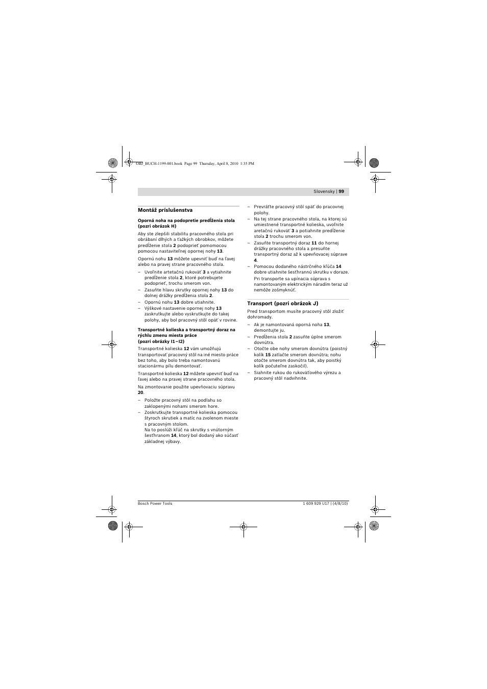 Bosch GTA 3800 Professional User Manual | Page 99 / 171