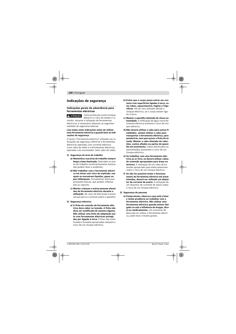 Indicações de segurança | Bosch GCM 10 SD Professional User Manual | Page 100 / 630