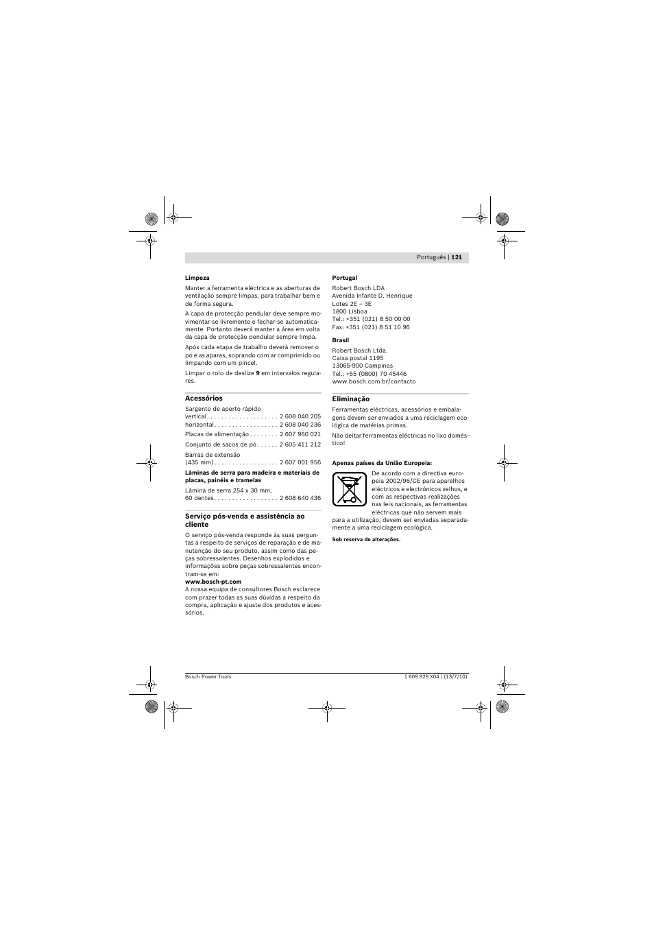 Bosch GCM 10 SD Professional User Manual | Page 121 / 630