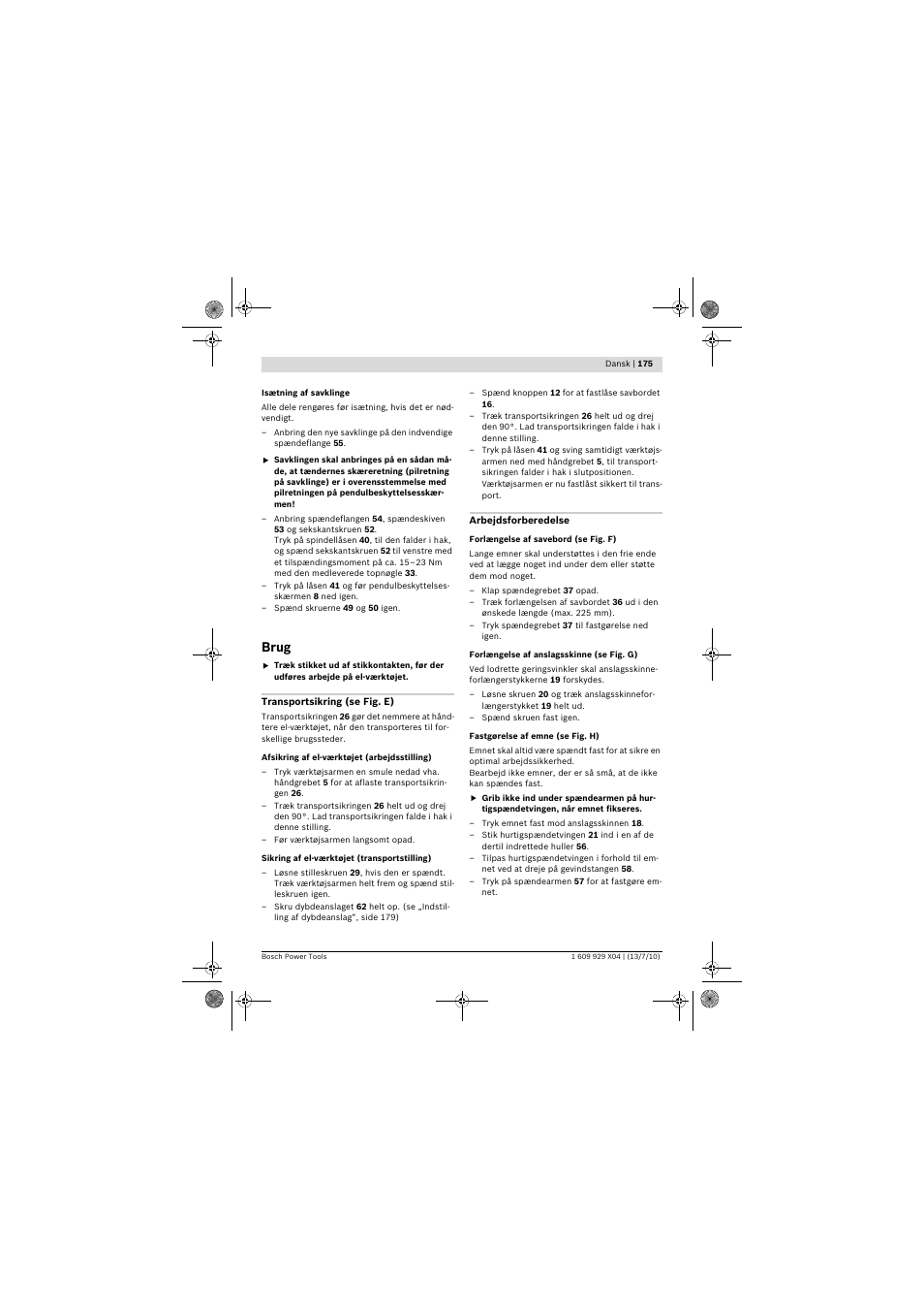 Brug | Bosch GCM 10 SD Professional User Manual | Page 175 / 630